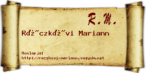 Ráczkövi Mariann névjegykártya